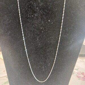 14k White Gold Diamond Cut Chain
